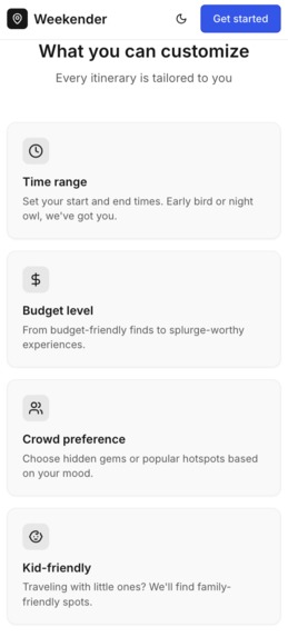 Weekender AI – screenshot 3