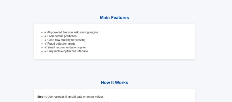 RiskRadar AI – Financial Risk Prediction Platform – screenshot 2