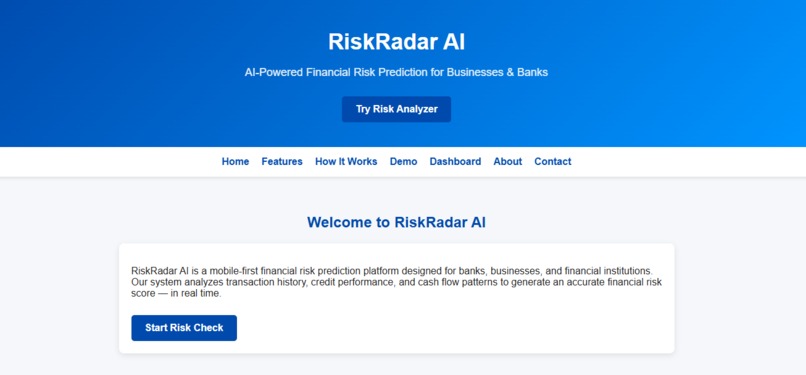 RiskRadar AI – Financial Risk Prediction Platform – screenshot 4