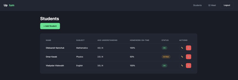 Uptum: AI-native platform for tutors – screenshot 1
