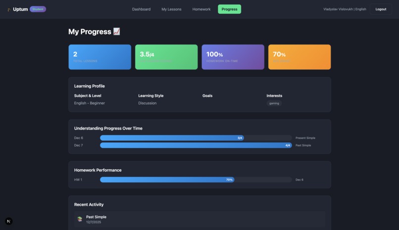 Uptum: AI-native platform for tutors – screenshot 4