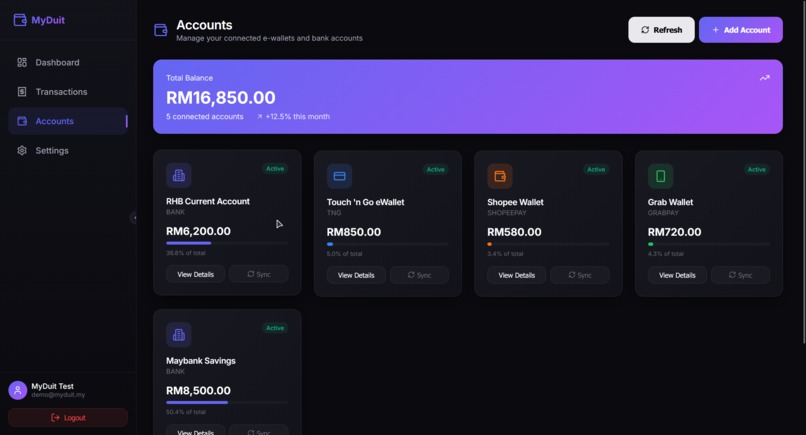 MyDuit - Personal Finance Aggregation Platform – screenshot 3