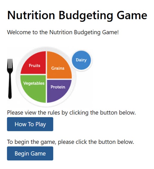 Nutrition Budgeting Game – screenshot 1