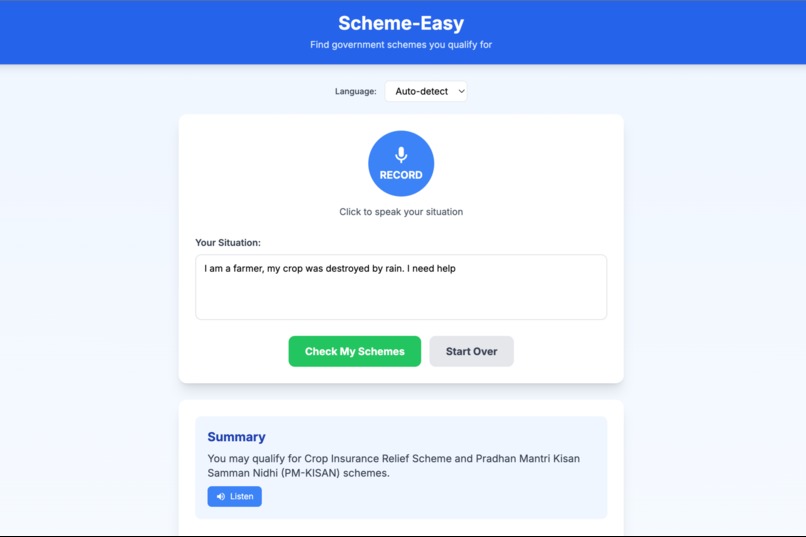 Scheme-Easy : Government Scheme Finder – screenshot 1