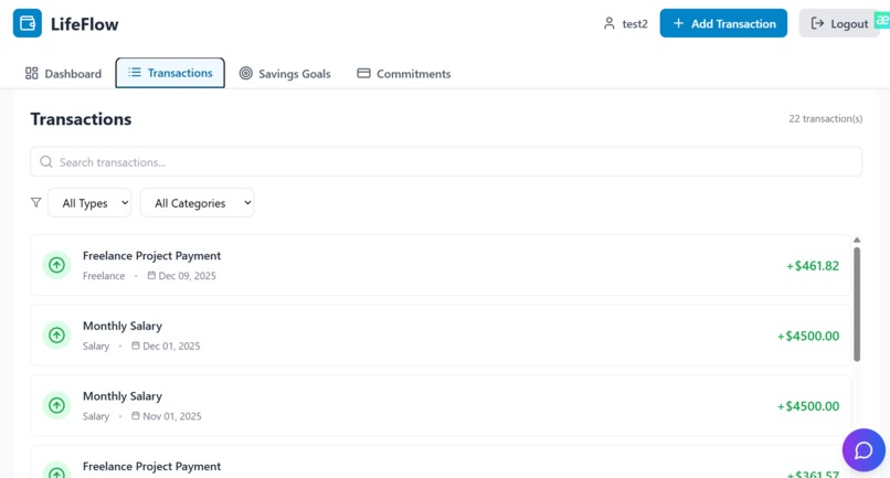 LifeFlow – screenshot 1