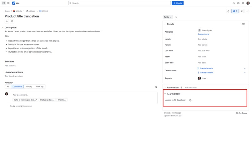 AI Developer for Jira – screenshot 1