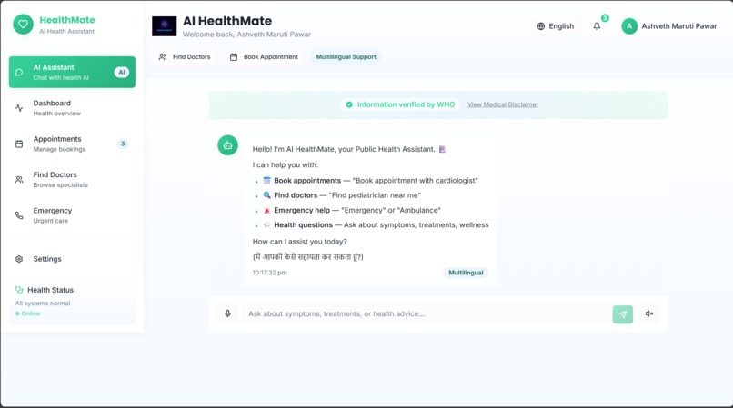 AI HealthMate Chatbot – screenshot 5