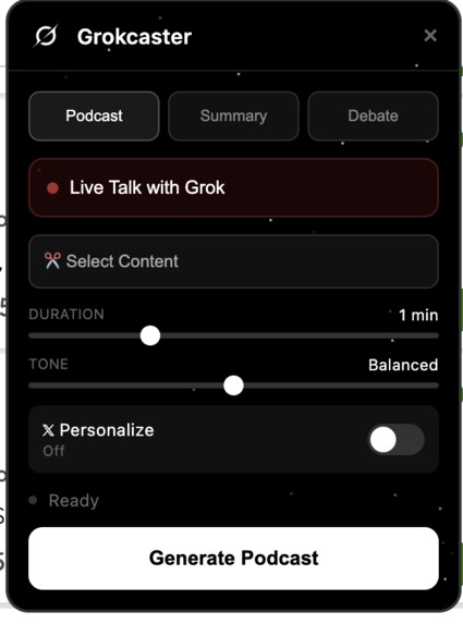 Grokcaster – screenshot 1