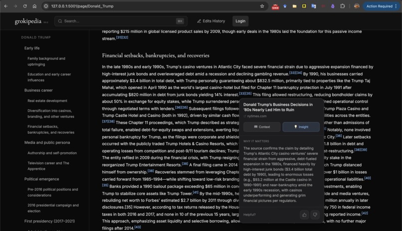 Grokipedia Verifier – screenshot 2