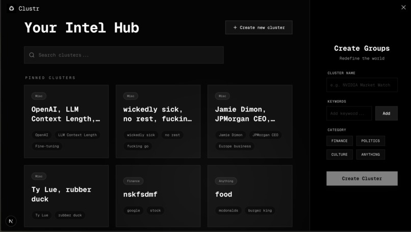 Clustr – screenshot 2
