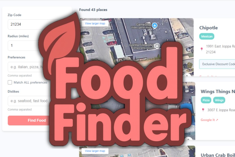 FoodFinder – screenshot 1