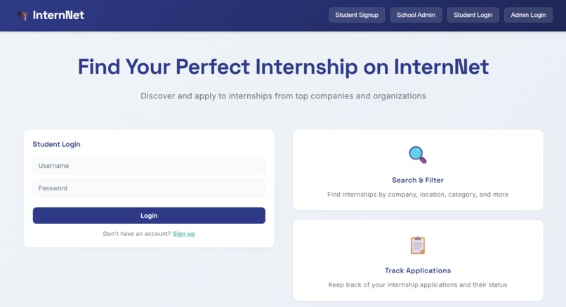 InternNet – screenshot 1