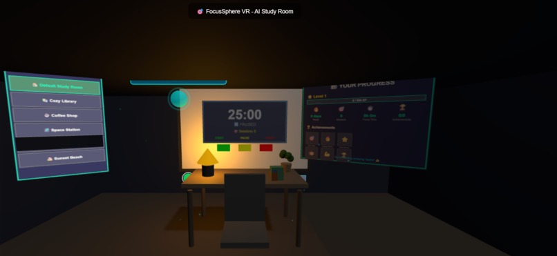 FocusSphere - AI-Powered VR Study Room – screenshot 1