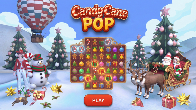 Candy Cane Pop - A Sweet Holiday Match 3 Saga – screenshot 2