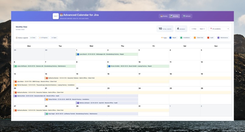 Advanced Calendar for Jira – screenshot 1