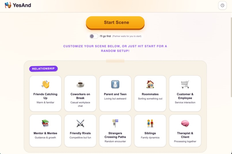 YesAnd – screenshot 1