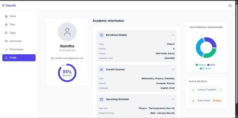 E-TutorAI:The Future of Personalized Learning – screenshot 6