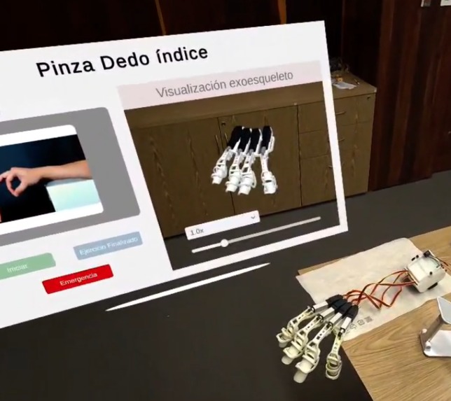 MR system for hand rehab exoskeleton and interactive game – screenshot 6