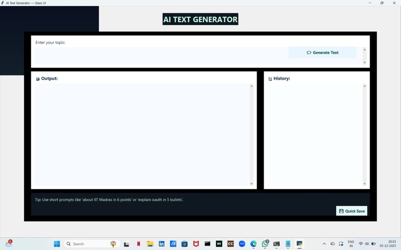 Ai chatbot for generating prompts – screenshot 1