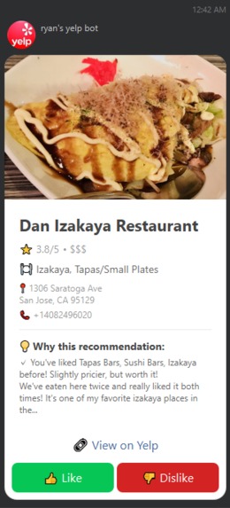 Yelp LINE bot – screenshot 1