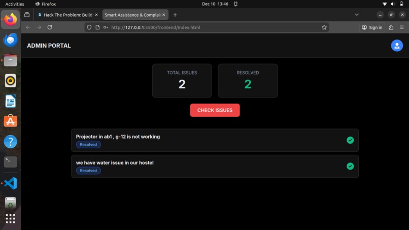 Smart Assistance and Complaint Portal – screenshot 1