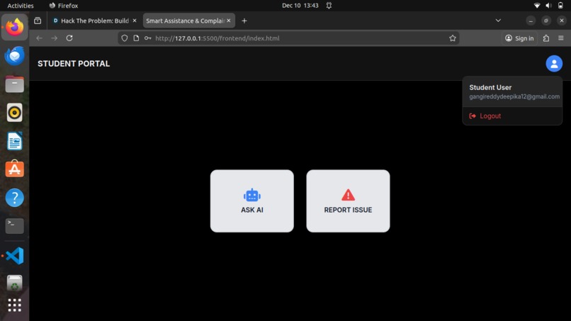 Smart Assistance and Complaint Portal – screenshot 5