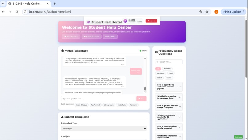StudentHelpPortal – screenshot 2