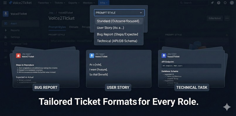 Voice2Ticket: Transformation, not transcription – screenshot 2
