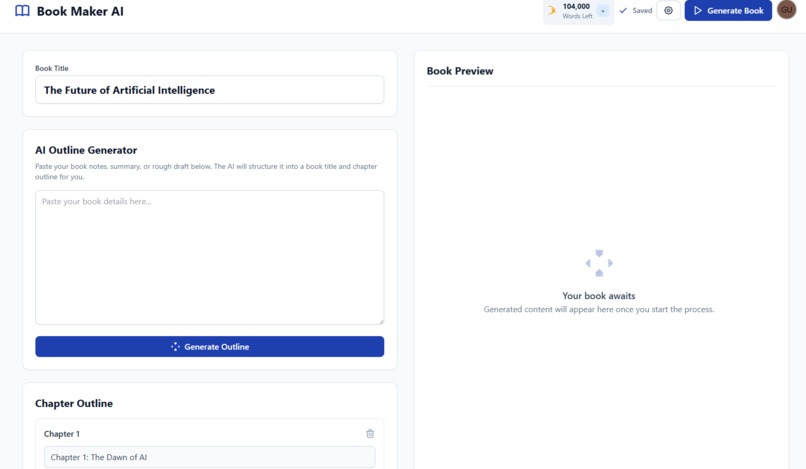 Vibebook — Turn Any Idea Into a Full Book in Minutes – screenshot 1