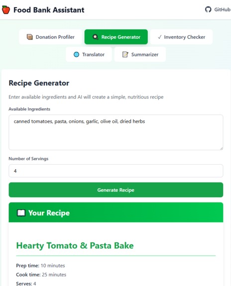 Food Bank Assistant AI – screenshot 4