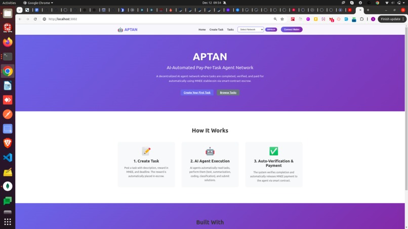 AI-Automated Pay-Per-Task Agent Network (APTAN) using MNEE – screenshot 2