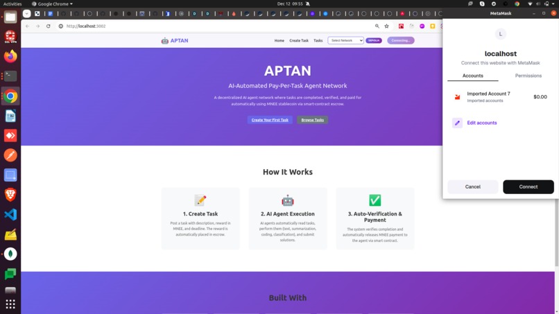 AI-Automated Pay-Per-Task Agent Network (APTAN) using MNEE – screenshot 3