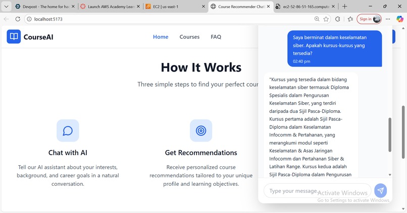 AI-powered CET course counselling ChatBot – screenshot 7
