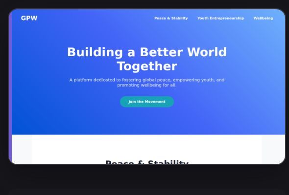 Global peace,youth entrepreneurship, and wellbeing  – screenshot 1