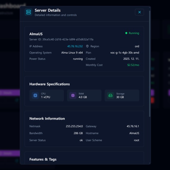 Vultr Commander – screenshot 2
