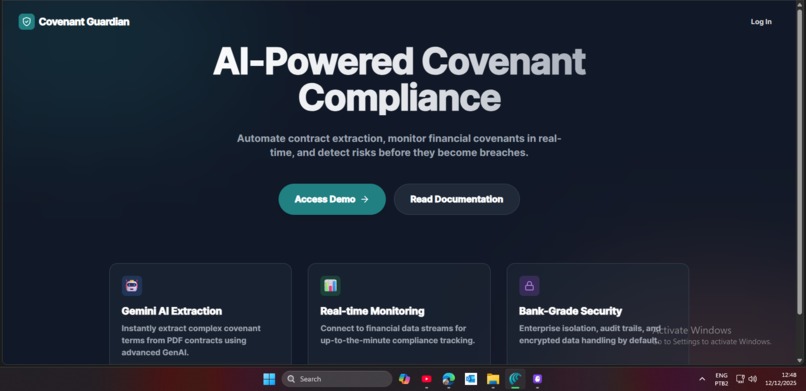 Covenant Guardian – AI Loan Covenant Monitor – screenshot 1