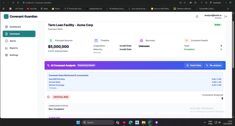 Covenant Guardian – AI Loan Covenant Monitor – screenshot 4