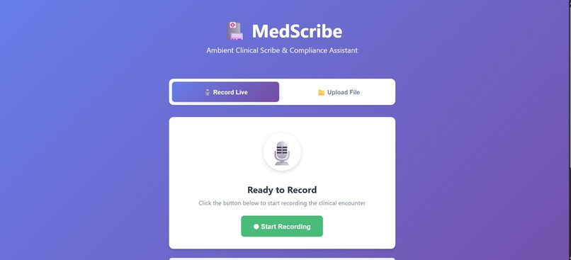 MedScribe — Ambient Clinical Scribe & Compliance Assistant – screenshot 1