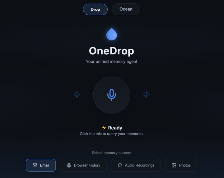 OneDrop - Voice based Multimodal Google for personal data – screenshot 1