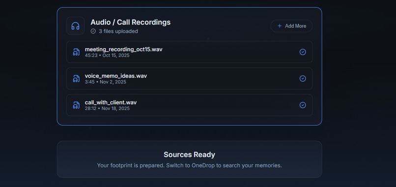 OneDrop - Voice based Multimodal Google for personal data – screenshot 4