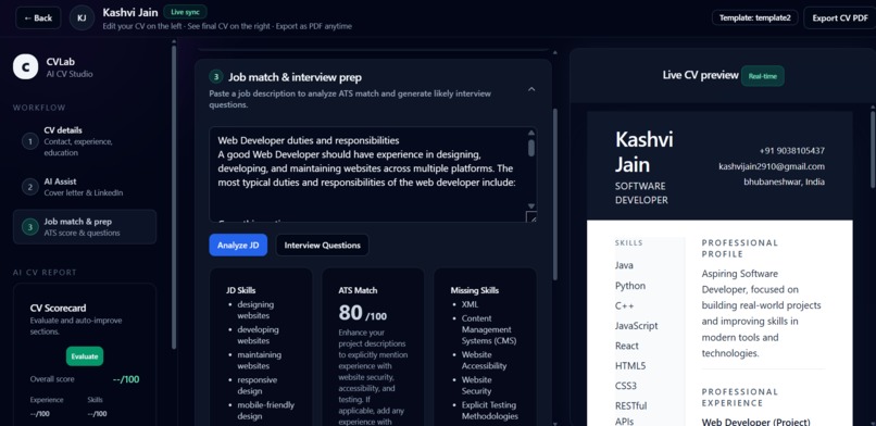 Resume Lab – screenshot 3