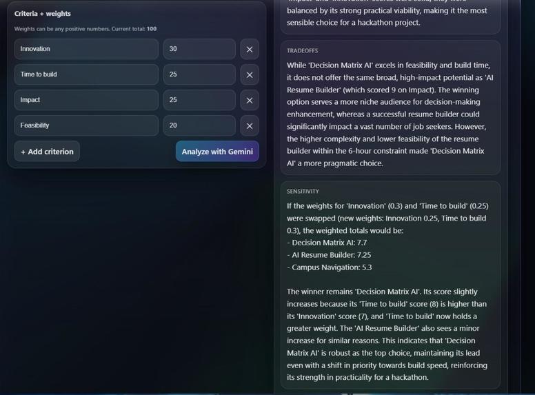 Byte bard decision matrix AI – screenshot 2