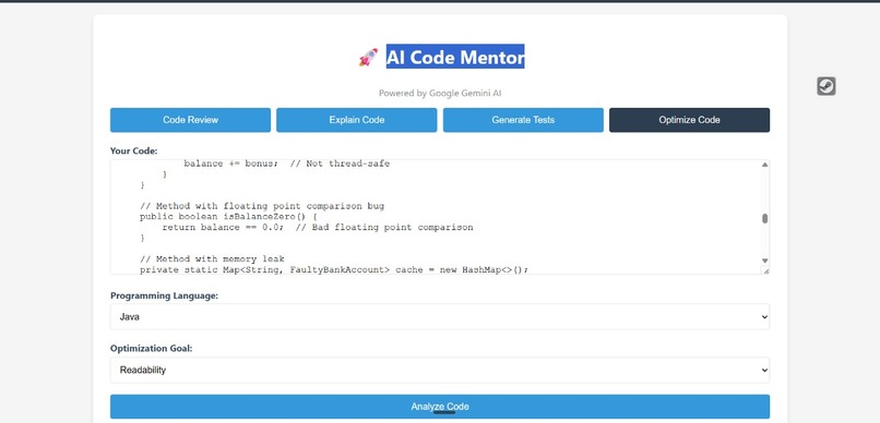 Ai code mentor – screenshot 1