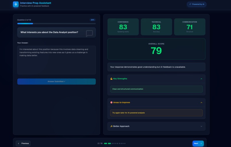 Interview Prep Assistant – screenshot 1