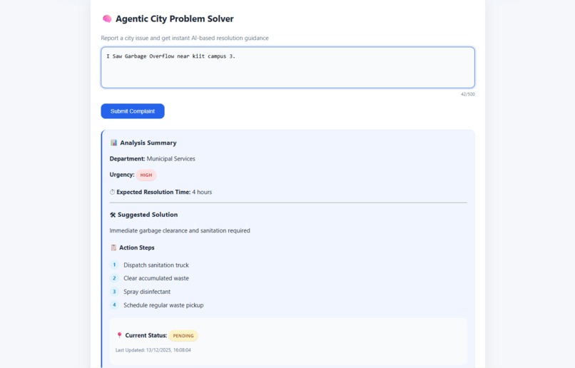 Agentic City Problem Solver – screenshot 2