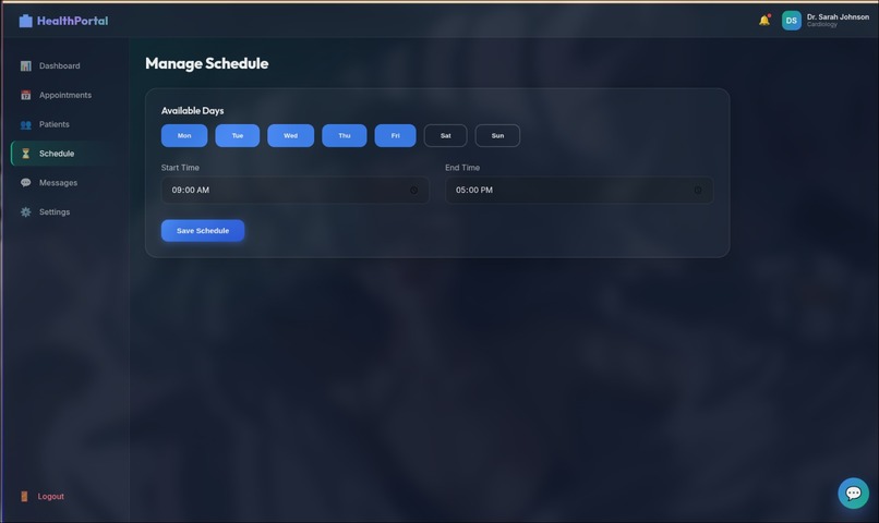 Health care web application  – screenshot 2