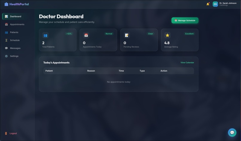 Health care web application  – screenshot 3