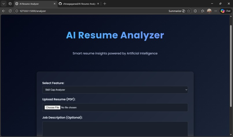 RESUME ANALYZER USING AI – screenshot 1