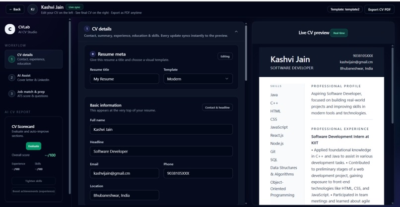 Resume Lab – screenshot 1