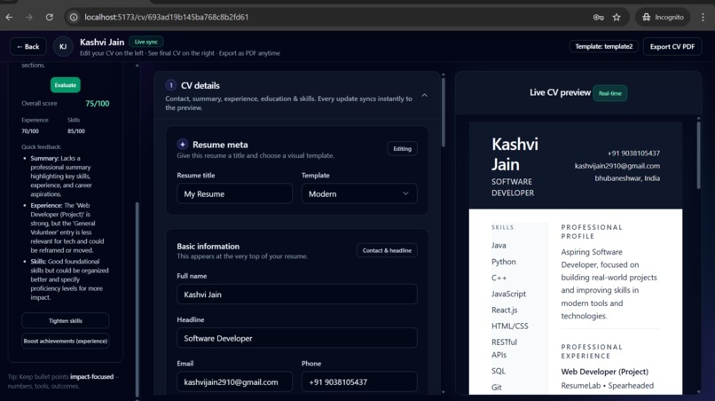 Resume Lab – screenshot 5